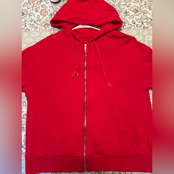 Plain Red Full Zip Jacket - Picture 1 of 2